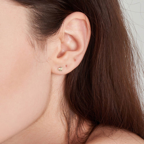 14kt Gold Heart Stud Earrings